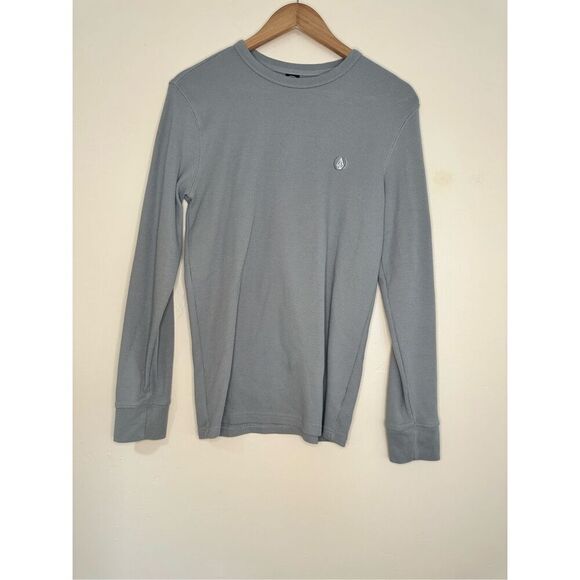 Volcom Men’s Gray Thermal Waffle Knit Long Sleeve Top Size Small - Picture 1 of 4